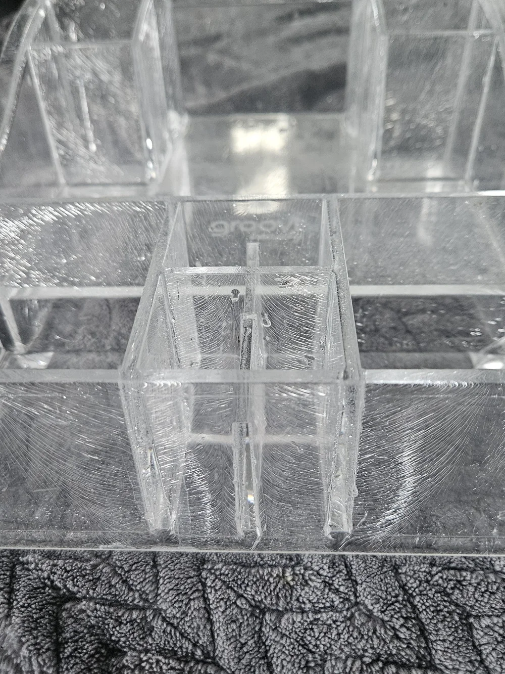 groove Clear Acrylic Desk Organizer - Transparent